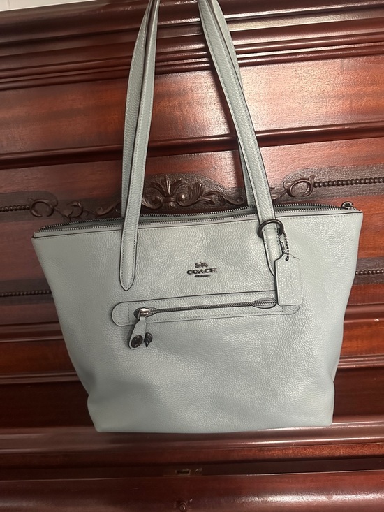 Coach Handbags - Coach Pebble Leather Tote in Light Gray